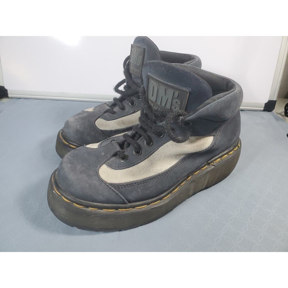 Vintage Dr. Martens 8592 Blue Suede Y2K Platform Boots Women Size 4 - Picture 11 of 16